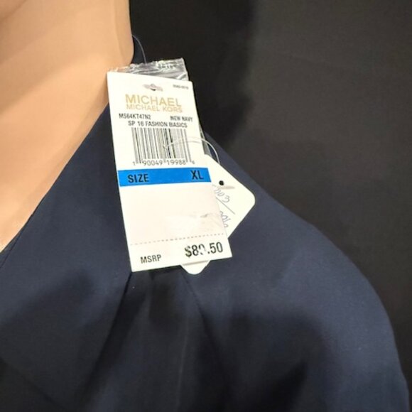 Michael Kors Navy Zip Front Blouse Jacket – Size XL - Picture 9 of 9